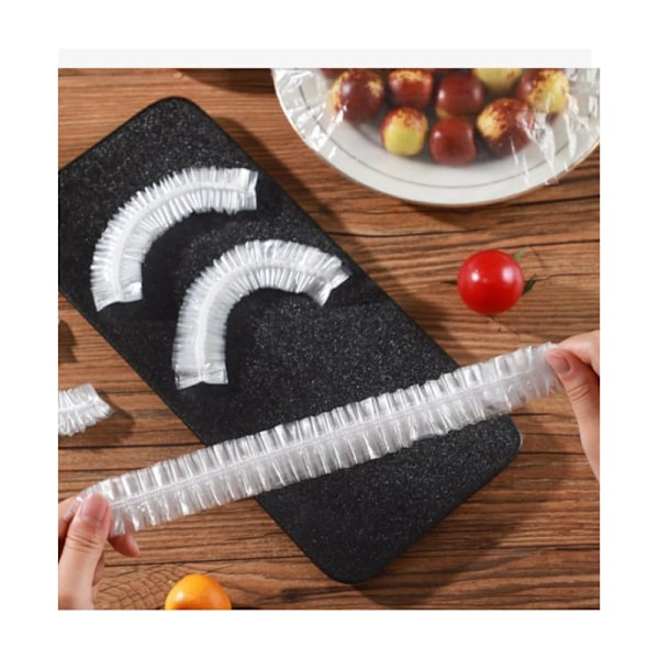 Elastiske matbeskyttere med 100 pakker Transparent