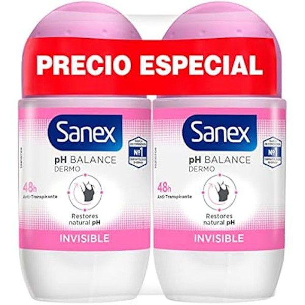 Sanex Roll-On Dermo Invisible Deodorant, förpackning med 2 st