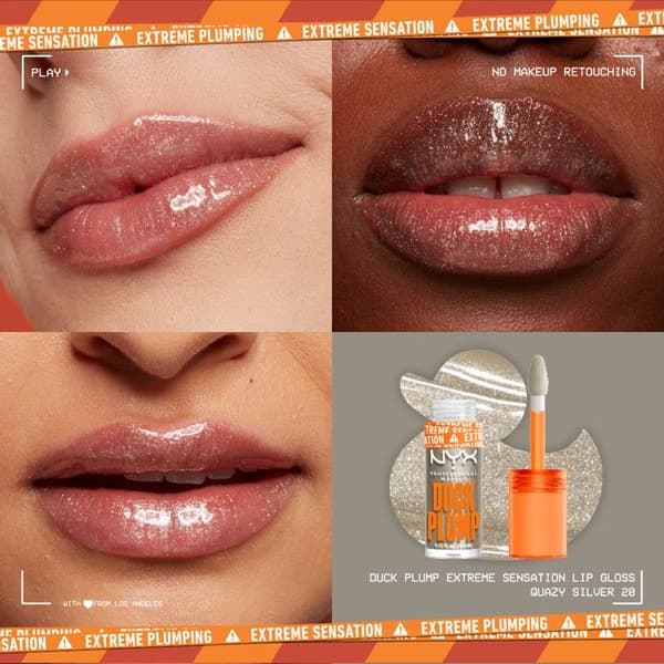 NYX Professional Makeup Duck Plump Gloss repulpant pailleté Quazy Silver Quazy Silver