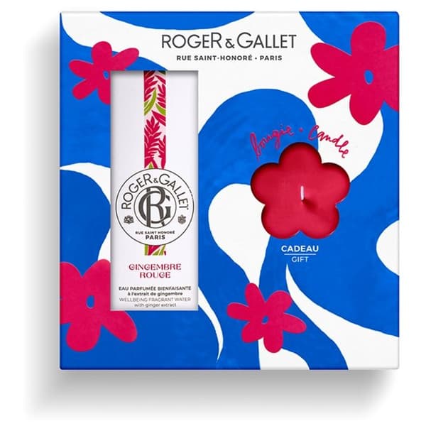 Roger & Gallet Presentförpackning Vattenparfym Välgörande Ingefära Röd 100 ml och dess Doftljus