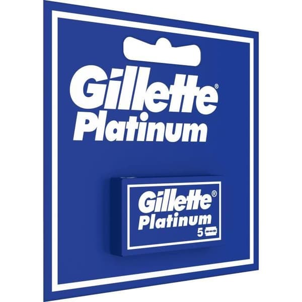Razorblade - GILLETTE - Platinum - Rustfrit stål - Pakke med 5 - Til mænd