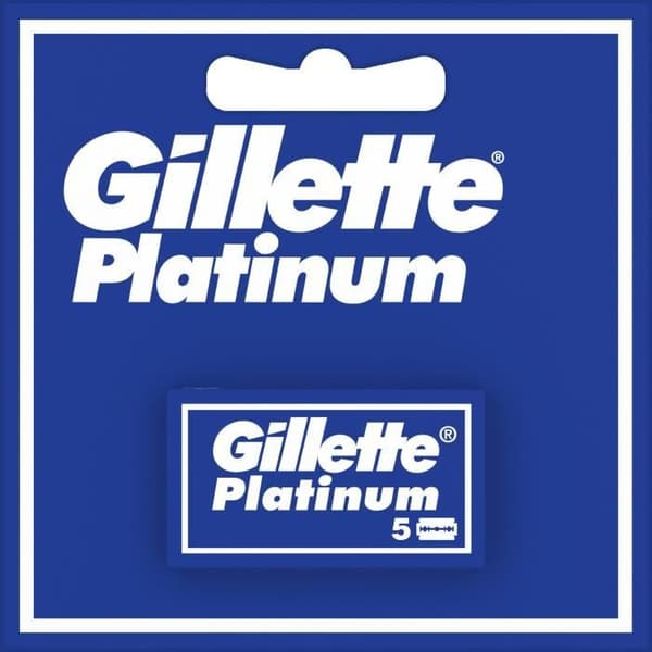 Razorblade - GILLETTE - Platinum - Rustfrit stål - Pakke med 5 - Til mænd