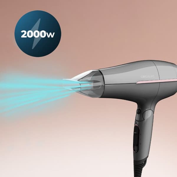Cecotec Reses hårtork IoniCare Power&Go Heaven Grey, 2000W, 2 Temperaturnivåer, 2 Hastigheter, Kall luftfunktion Grå