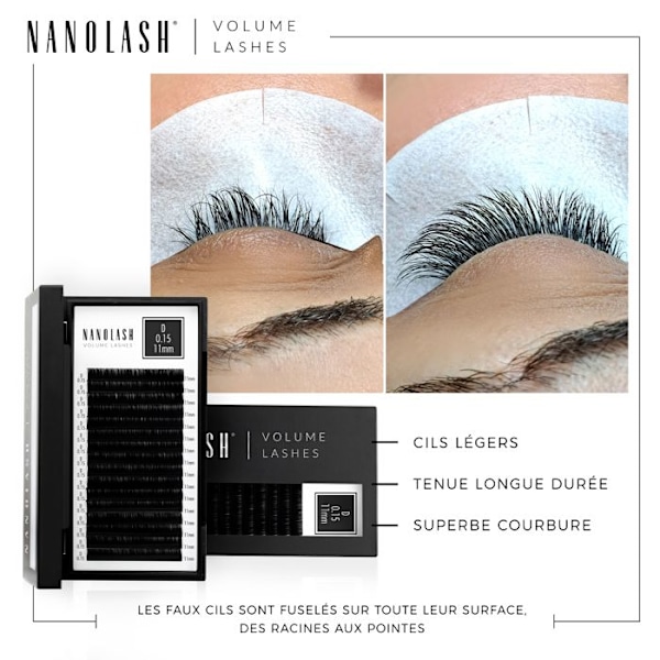 Nanolash volym ögonfransförlängning - lösögonfransar för professionell förlängning 0,05 D curl 6-13 mm mix