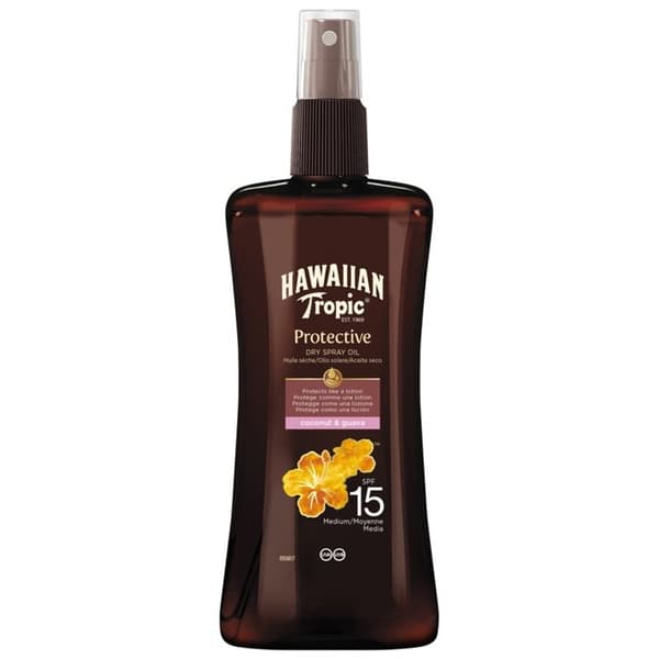 Spray Tørre Olier - Hawaiiansk Tropisk - SPF 15 - 200ml - Vandafvisende - Middel Beskyttelse
