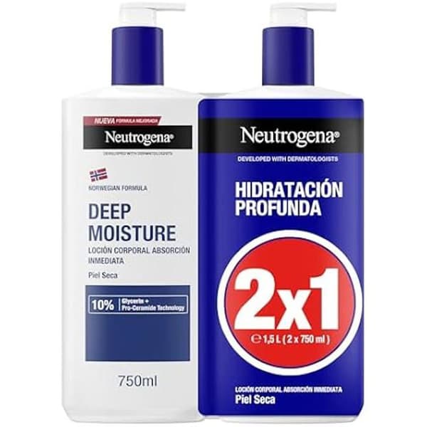 Moisturizing Lotion - NEUTROGENA - DYB HYDRATION - 2 x 750ml - Tør hud - Parabenfri
