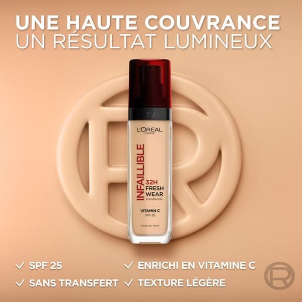 Foundation - L'OREAL PARIS - Ofelbar - Långvarig 32H - Porslin 15 NEUTRAL UNDERTON