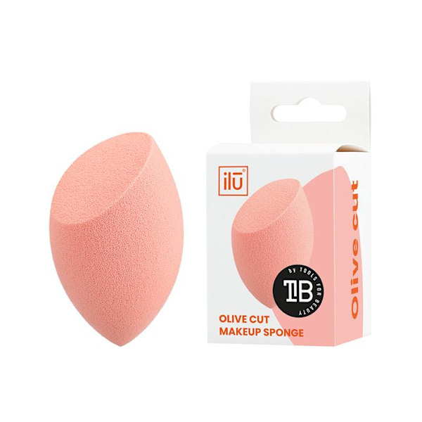 Ilū Make Up Olive Cut Sponge Orange - sminksvamp