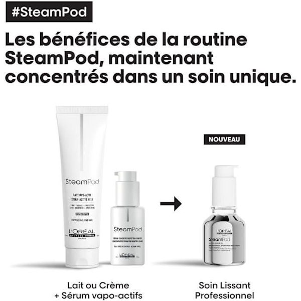 Professionell utjämningsbehandling för Steampod L'Oréal Professionnel - Termoskyddande behandling berikad med Alpha-silan -50ml