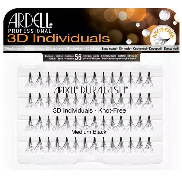Faux vipper - Ardell - 3D Individuelle Duralash - Mellem Sort - Uden knude - 3D effekt Mellem sort