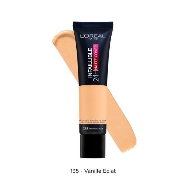 L'OREAL PARIS Infallible 24H Foundation - Högtäckande matt överdrag - Mattifying/Light 135 Vanilla Radiance Beige