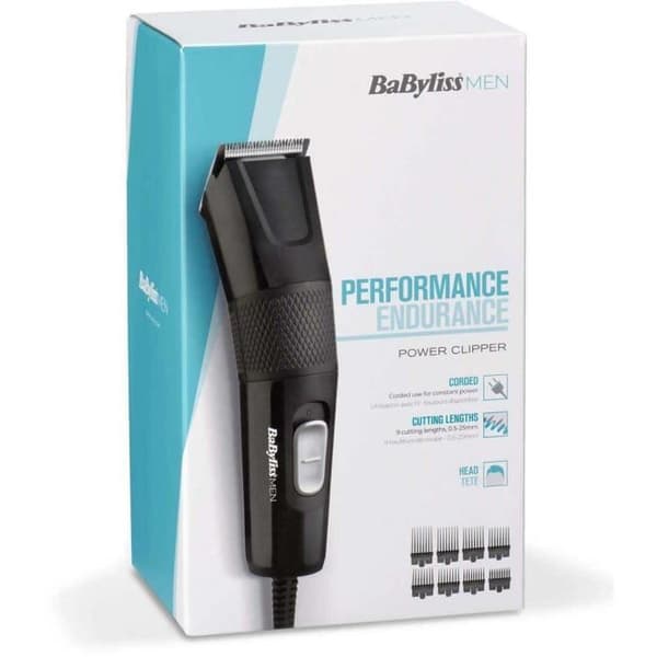 Hårklippare - BaByliss E756E - XL 45 mm rostfria blad - 8 klippguider Svart