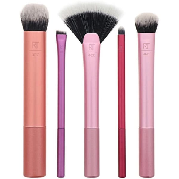 Sæt af makeuppensler - REAL TECHNIQUES - Artist Essentials - 5 dele - Multifarvet - Rosa Multifarvet
