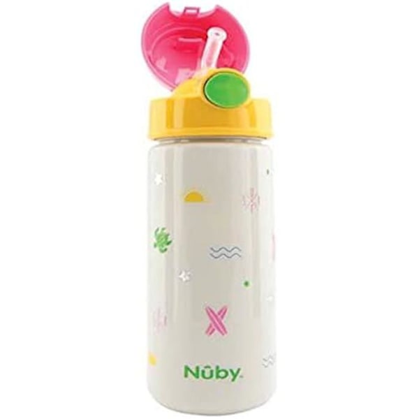 Mugg - NUBY - 540 ml - Rosa - Mjukt sugrör - Tryckknapp - Barn Rosa