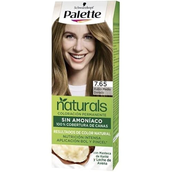 Palett - PALETT - Nyans 7,65 - Medium Golden Blonde - Naturligt pulver - Full täckning blond