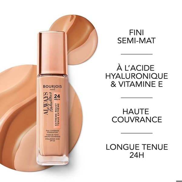 Foundation - BOURJOIS - Always Fabulous 24H - SPF20 - 120 Clair Ivory - 30ml Claer Elfenben