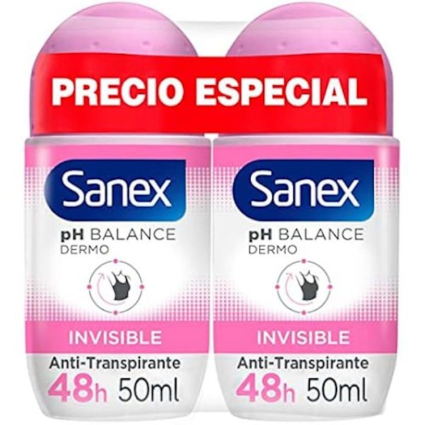 Sanex Roll-On Dermo Invisible Deodorant, förpackning med 2 st