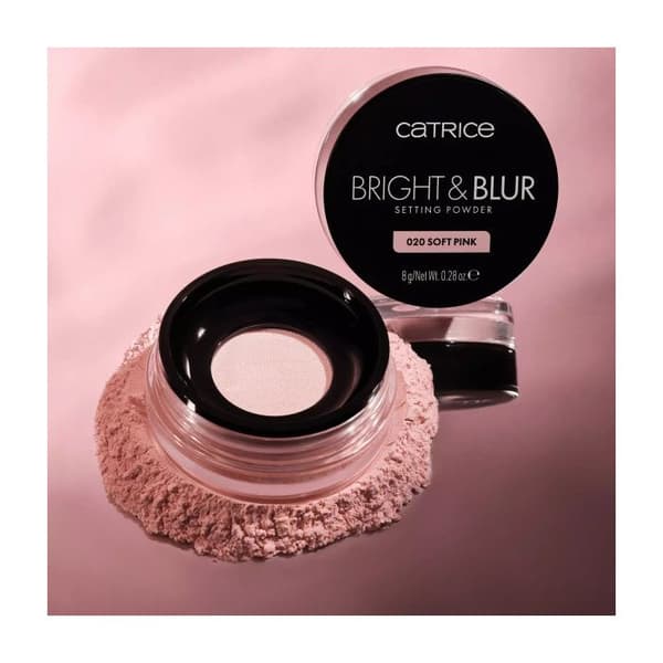 Fixerende pudder - CATRICE - Bright & Blur - 20 Soft Pink - Ultra-fint - Lysende effekt 20 Mjuk Rosa