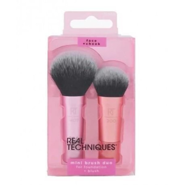 Mini Borstar - Real Techniques - Duo - Multifunktion - Makeup Bas - Rosa