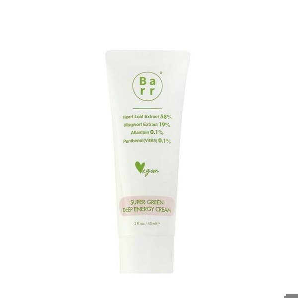 Fuktighetskräm Ansikte - BARR - Super Green Deep Energy - 60 ml - Vegansk - Känslig Hy