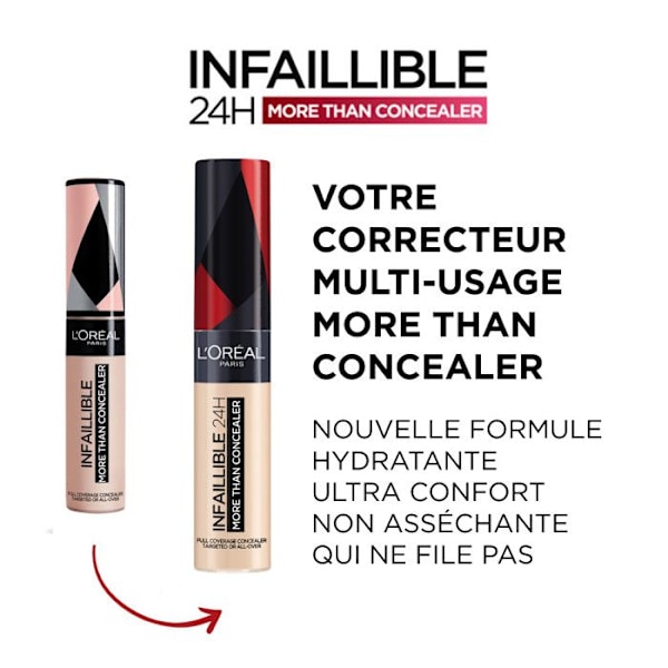 L'OREAL PARIS Infallible 2-i-1 24H Concealer och Foundation - 329 Cashew - 11 ml 329 Cashewnötter