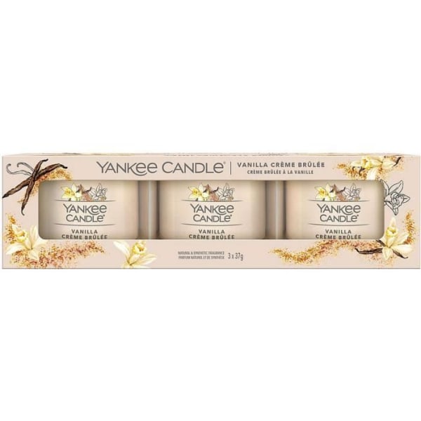 Yankee Candle Present Set 3 Votives Vanilla Crème Brûlée
