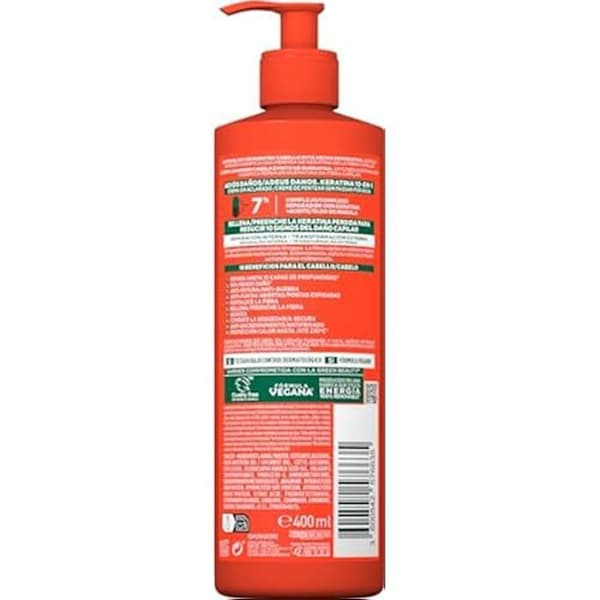 FRUCTIS KERATIN 10-IN-1 jätettävä voide 400 ml