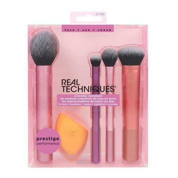 Makeup kit - Real Techniques - Everyday Essentials - 5 produkter - Rosa färg - 2020 Ros