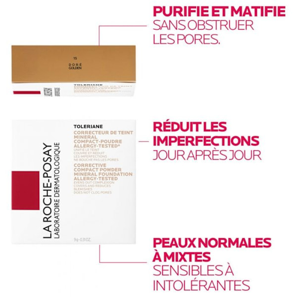 La Roche Posay Toleriane Teint Minéral Foundation Guld 9 Grammes