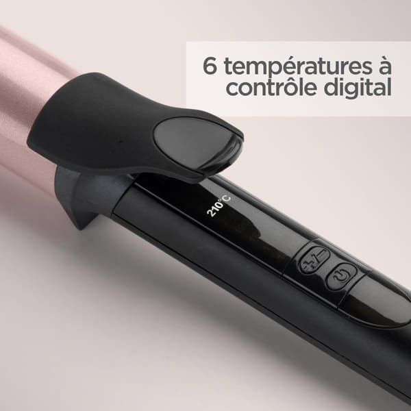 Krøllejern 32mm - BABYLISS - C452E - Keramisk kvarts - Bløde krøller - 6 temperaturer Rose