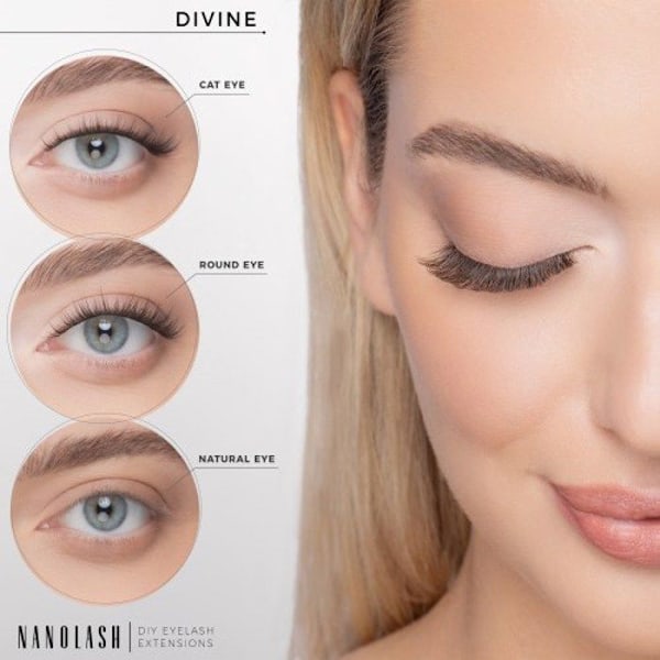 Startkit för klusterögonfransförlängning för att applicera själv hemma Nanolash DIVINE