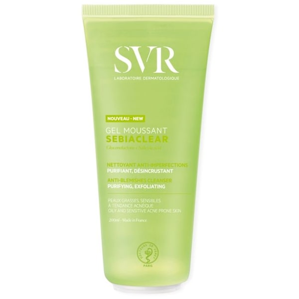 Foaming Gel - SVR - Sebiaclear - 200ml - Icke-komedogen - Kombinerad till fet hud Grön