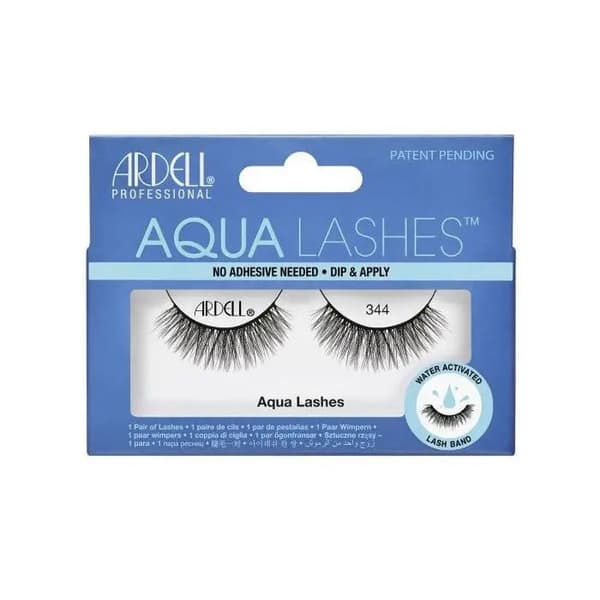 Falske Vipper - Ardell - Aqua Lashes 344 - Sort - Hurtig påføring uden lim - Blid mod øjnene Sort