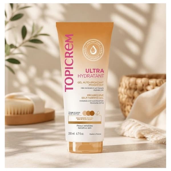 Topicrem Ultra Hydratant Gel Autobronzant Progressiv Ansigt og Krop 200 ml