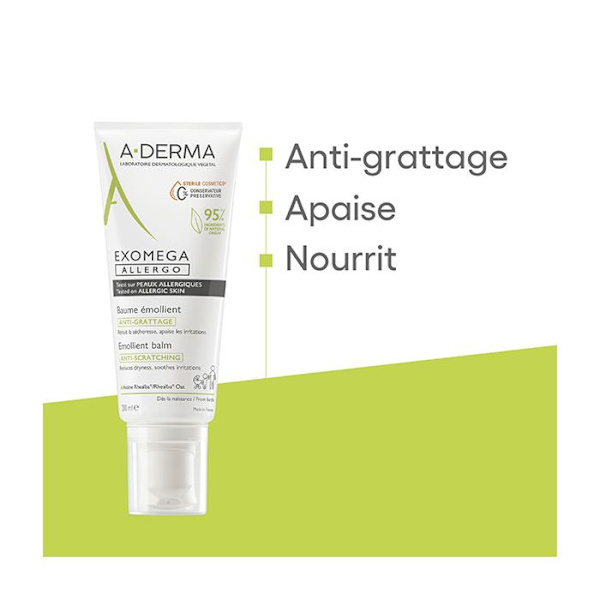 Baume Emollient - A-Derma - Exomega Allergo - 200ml - Anti-klåda - Utan konserveringsmedel