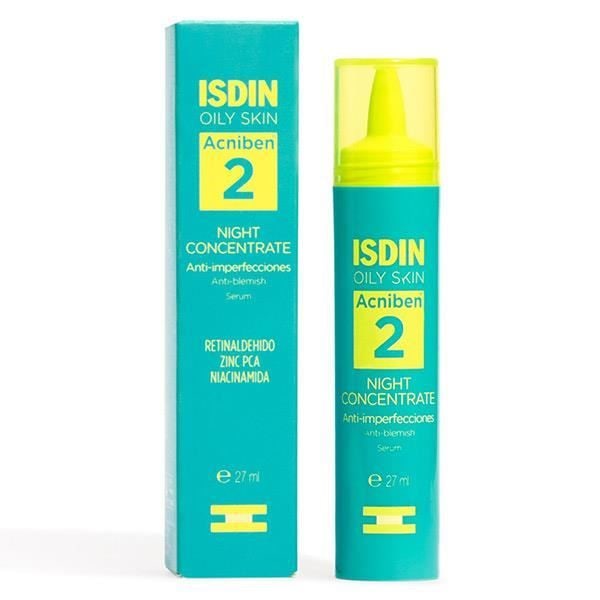 Nattserum mot fläckar - ISDIN - Acniben® Night Concentrate - Retinaldehyd - Zink PCA - Niacinamid