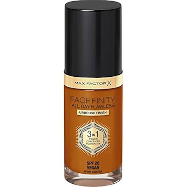 Foundation - MAX FACTOR - Face Finity All Day Flawless - 30ml - Tint 100 Sun Tan - Beige W100 Kakao