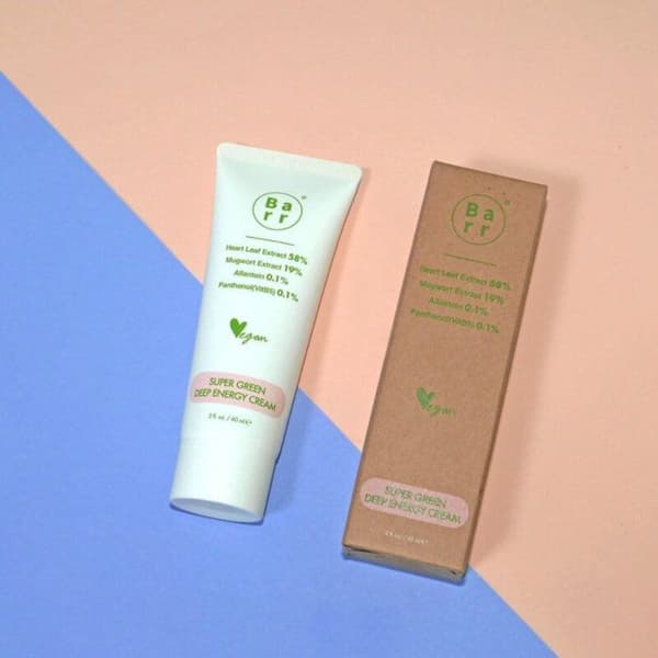 Fuktighetskräm Ansikte - BARR - Super Green Deep Energy - 60 ml - Vegansk - Känslig Hy