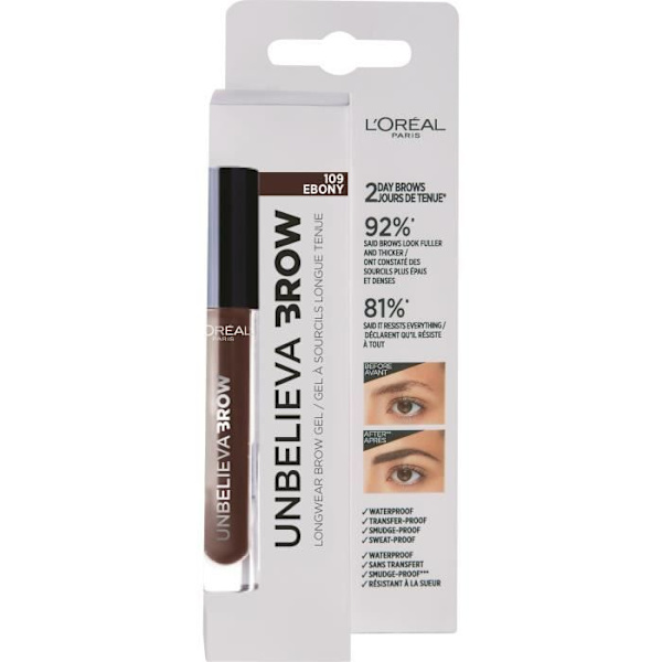 L'Oréal Paris Unbelievabrow Eyebrow Gel 109 ebenholts