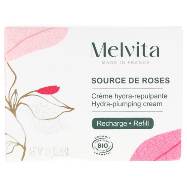 Fuktighetskräm - MELVITA - Rosens källa - Påfyllning 50ml - Krämig konsistens - Torr hud