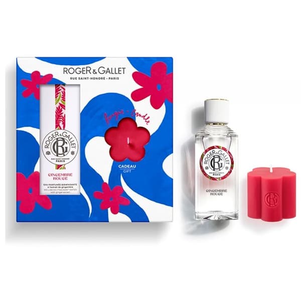 Roger & Gallet Presentförpackning Vattenparfym Välgörande Ingefära Röd 100 ml och dess Doftljus