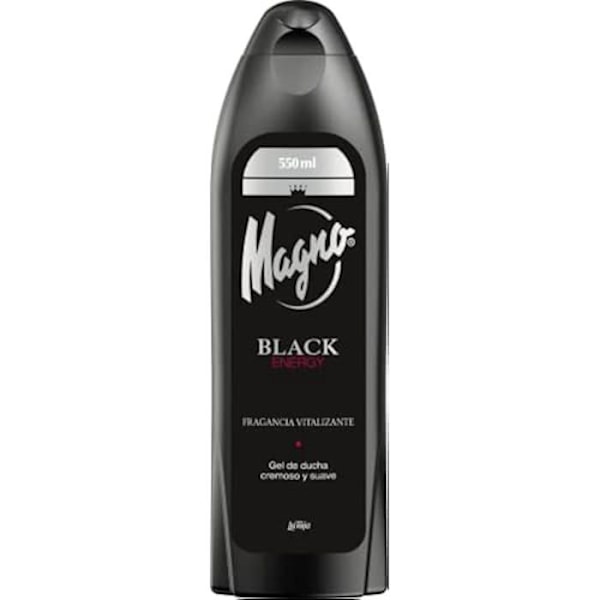 BLACK ENERGY duschgelé - MAGNO - 550 ml - Svart färg - Återfuktande - Fräsch doft Svart