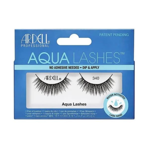 Falske Vipper - Ardell - Aqua Lashes 340 - Sort - Hurtig anvendelse - Uden lim Sort