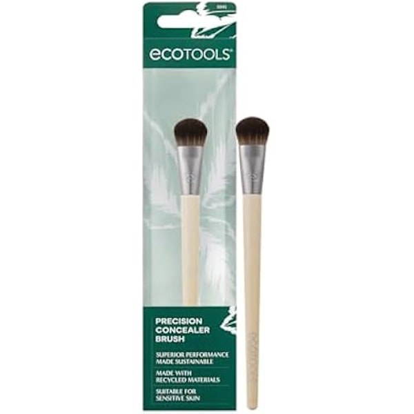 EcoTools Precisionsconcealer Makeup Brush, För att dölja under ögonen och imperfektioner, Skulptera huden, Fungerar med vätska och kräm Grön