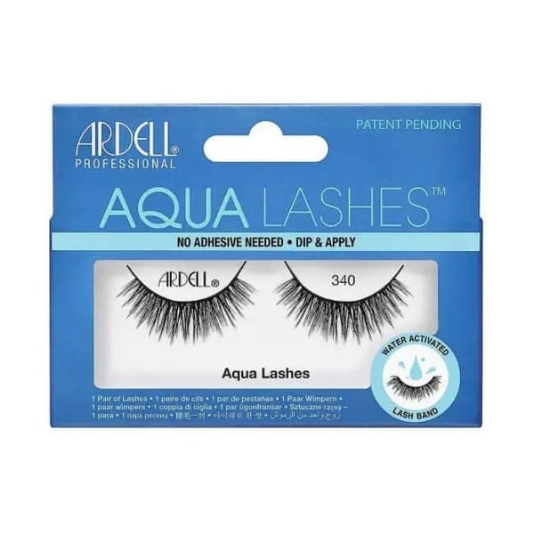 Falske Vipper - Ardell - Aqua Lashes 340 - Sort - Hurtig anvendelse - Uden lim Sort
