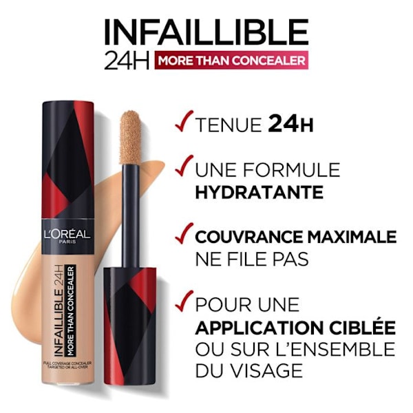 L'OREAL PARIS Infallible 2-i-1 24H Concealer och Foundation - 329 Cashew - 11 ml 329 Cashewnötter