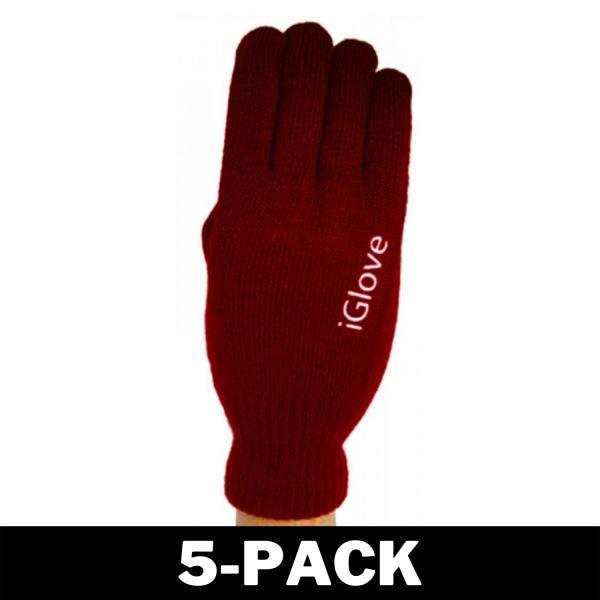 iGloves - Touchvantar / Touchhandskar Vinröd 5-Pack
