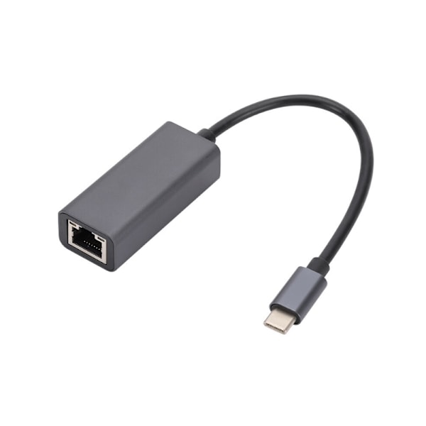 Snabb USB-C till Ethernet Adapter - 1000 Mbps Svart (1 gbit/s) Default Title
