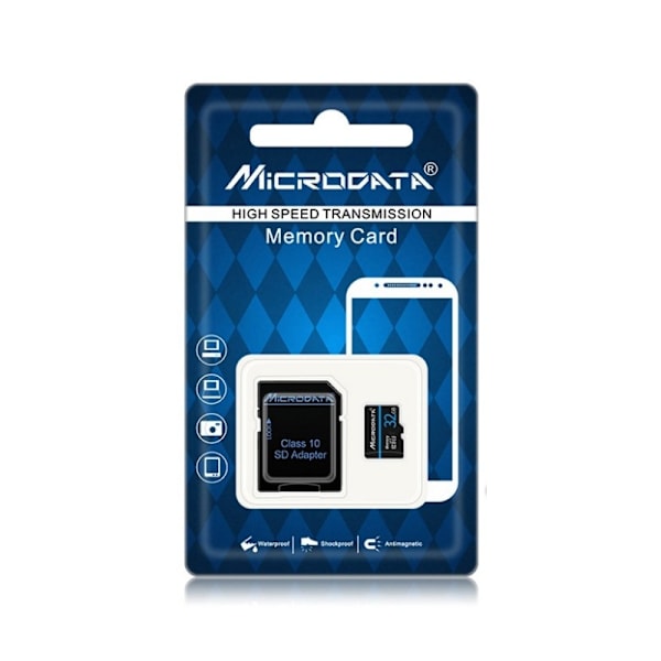 Micro SD / TF Minneskort 32GB med SD Adapter Default Title