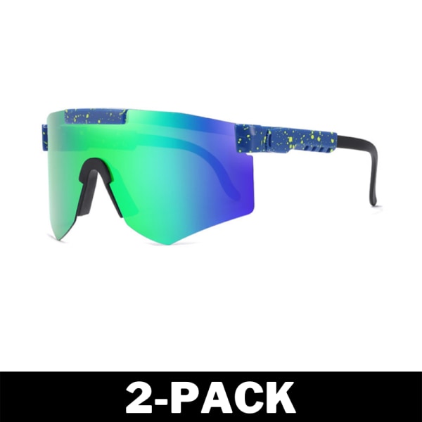 Polariserade Sportsolglasögon Unisex Grön/Blå 2-Pack